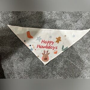 Festive 'Happy Howlidays' Dog Bandana - White